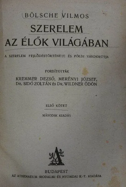 Kedvezményes ár Bölsche - Szerelem az élők világában (I-II kötet)