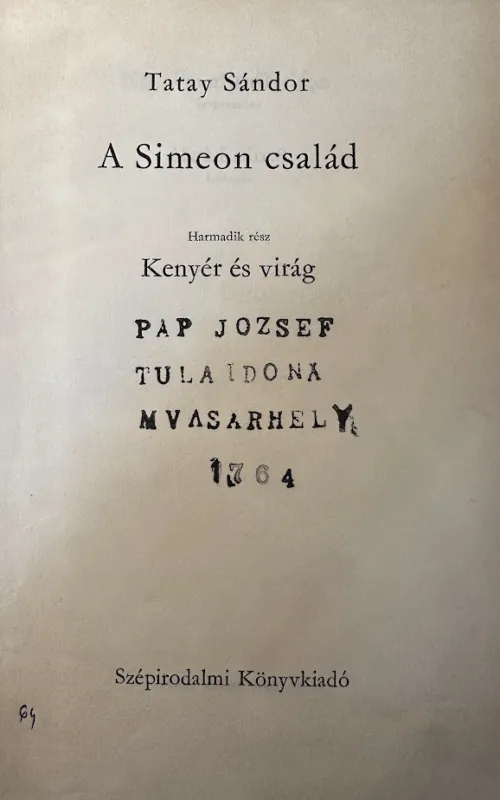 Tatay Sándor - A Simeon család III. Biztonságos fizetés