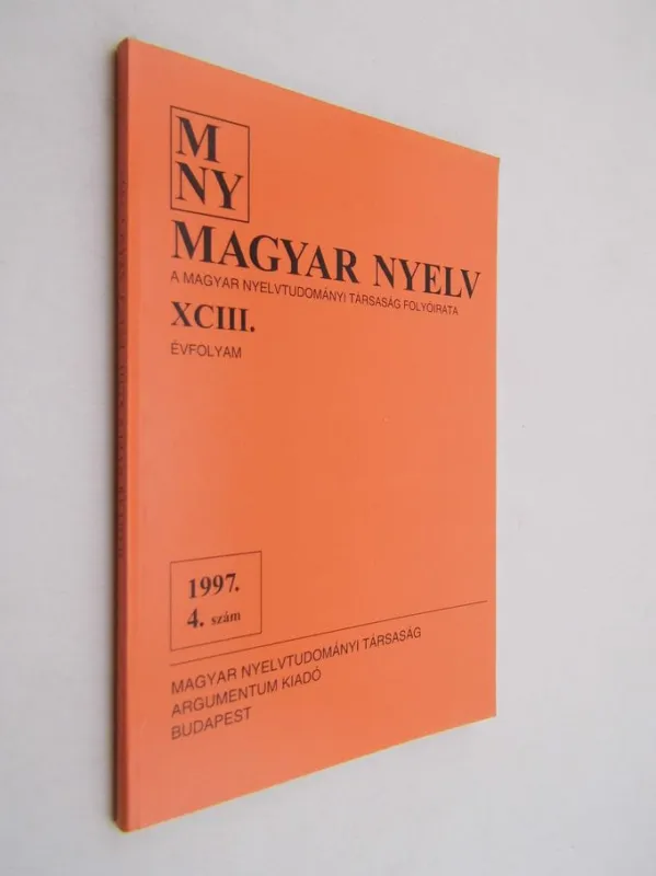 Olcsó Magyar nyelv 1997. 4. szám XCIII. évf.