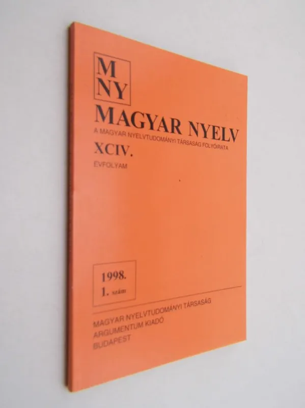 Árcsökkenés Magyar nyelv 1998. 1. szám XCIV. évf.