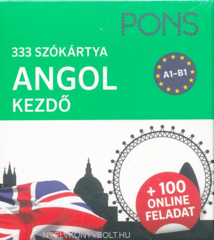 Kedvezményes ár PONS Angol 333 Szókártya - Kezdő + 100 online feladat (2022)